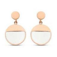 Victoria Rose zlatne boje naušnice s bijelim uzorkom