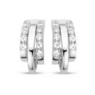 Victoria Srebrne naušnice s bijelim kamenčićima