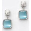 Victoria Srebrne naušnice s plavim kamenom