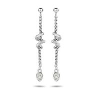 Victoria Srebrne spiralne naušnice s bijelim kamenom