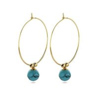 Victoria Naušnice zlatne boje s plavim perlama