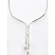 Victoria Ezüst színű fehér köves nyaklánc