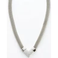 Victoria Ezüst színű fehér köves hálós nyaklánc