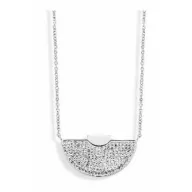 Victoria Ezüst színű fehér köves félhold nyaklánc