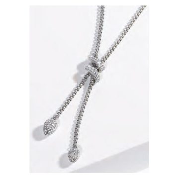Victoria Ezüst színű fehér köves nyaklánc 50cm