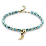 Victoria Arany színű kék gyöngyös karkötő