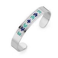 Victoria Ezüst színű színes köves karkötő