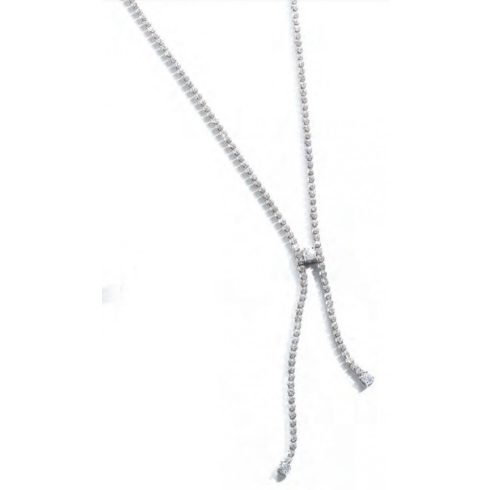 Victoria Ezüst színű fehér köves nyaklánc 46cm