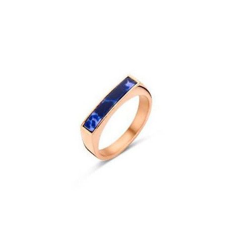 Victoria rose gold színű kék mintás gyűrű