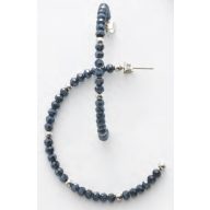 Victoria Naušnice s plavim perlama srebrne boje