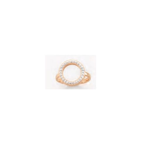 Victoria rose gold színű fehér köves gyűrű kerek
