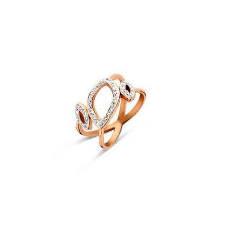 Victoria rose gold színű fehér köves gyűrű 62