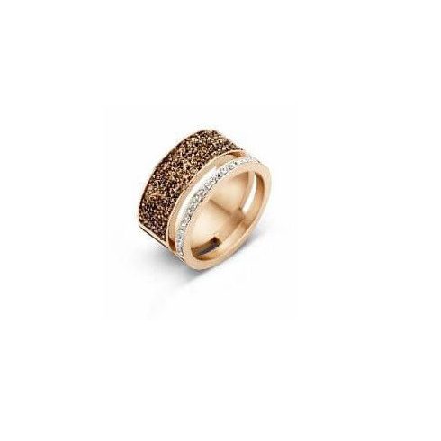 Victoria rose gold színű fekete köves gyűrű gold