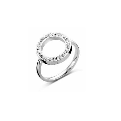 Victoria ezüst színű fehér köves gyűrű kerek