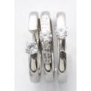 Victoria Ezüst színű fehér köves 3-as gyűrű szett