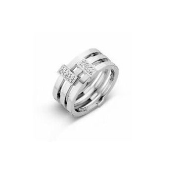 Victoria ezüst színű fehér köves gyűrű shining