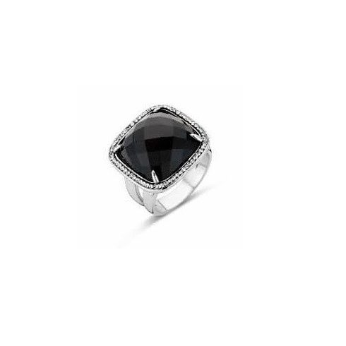 Victoria ezüst színű fekete köves gyűrű black