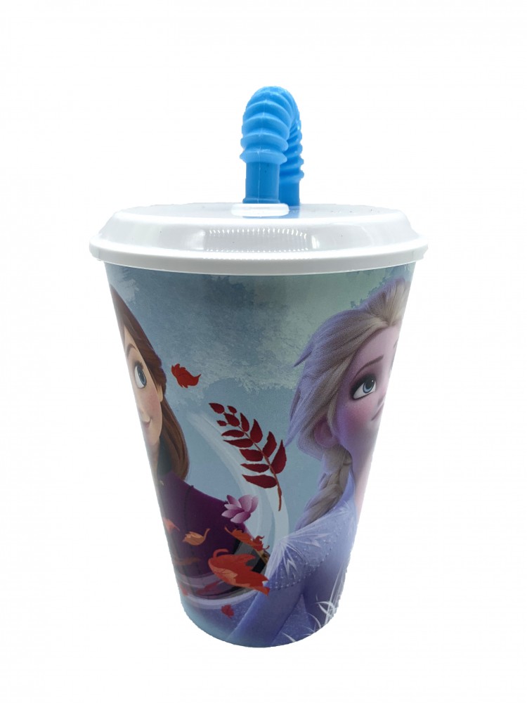 Disney Jégvarázs II szívószálas pohár kék