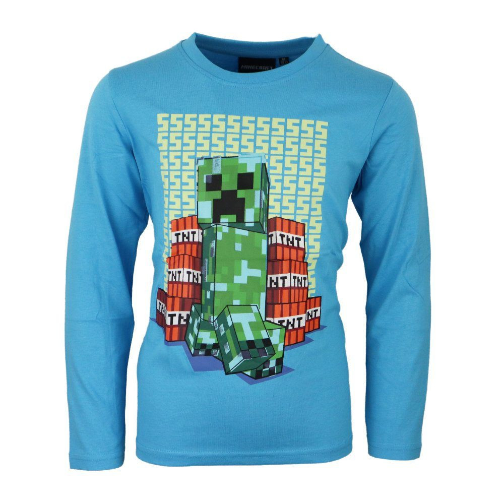 Minecraft Block Blaster sötétben világító gyerek hosszú ujjú póló, felső 10 év / 140 cm