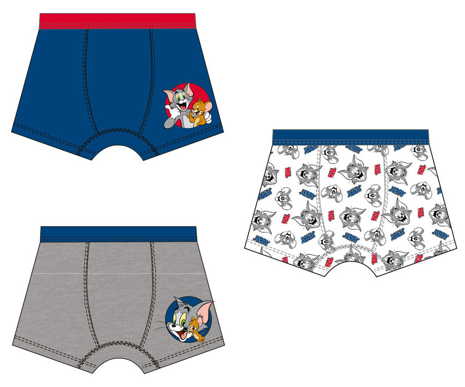 Tom és Jerry Fun gyerek boxeralsó 3 darab/csomag 7 - 8 év / 122 - 128 cm