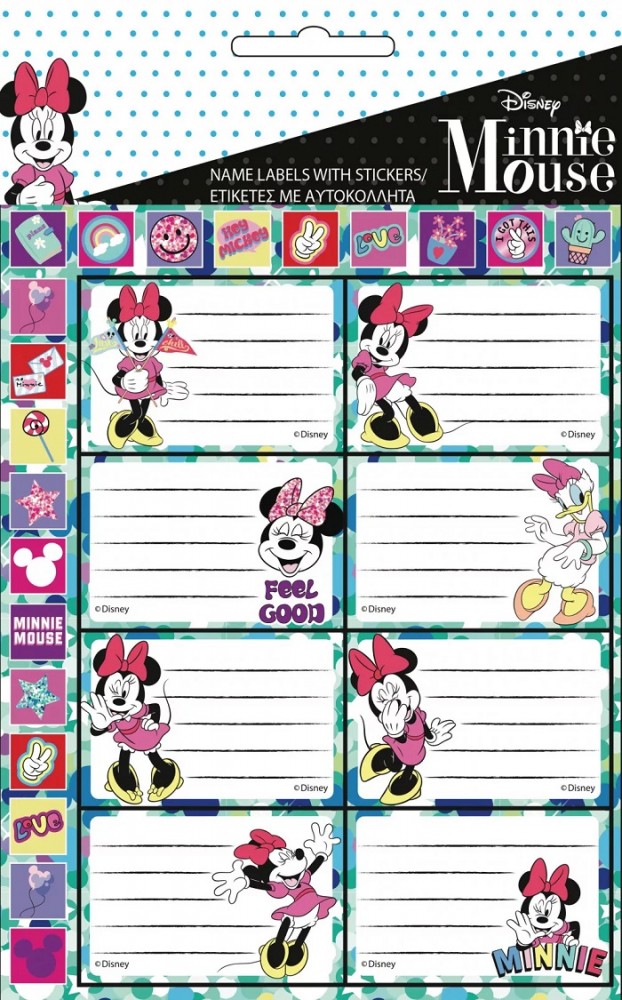 Disney Minnie füzetcímke 16 db-os csillámos