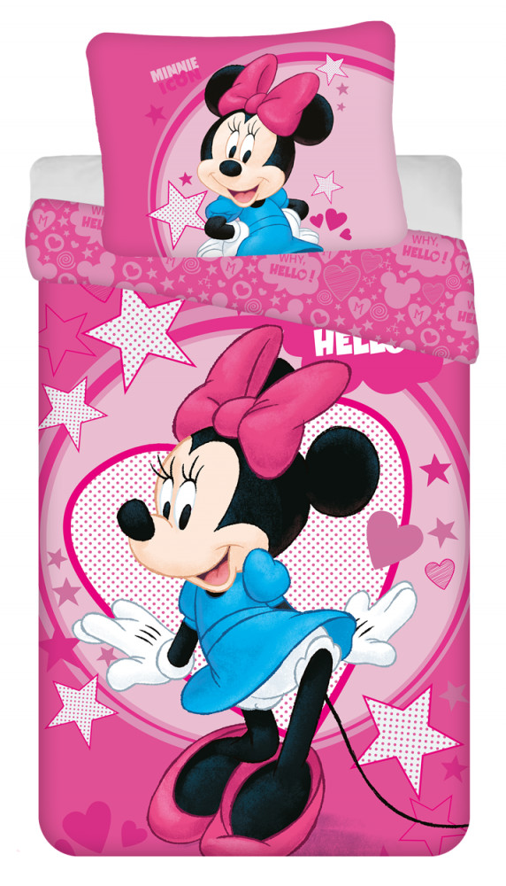 Disney Minnie Hello ágyneműhuzat 140x200cm 70x90cm microfibre
